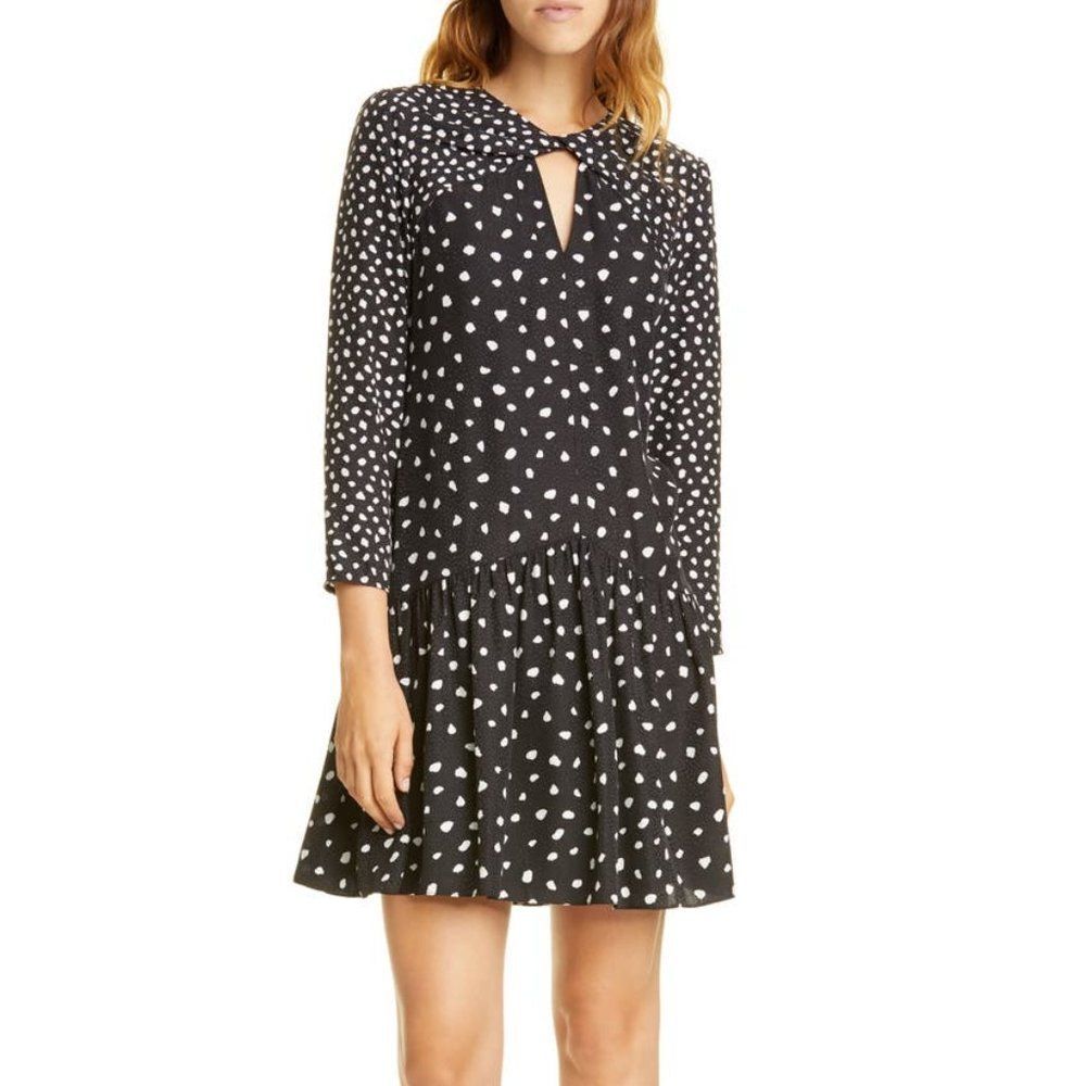 Twist Keyhole Silk Blend Dress from Rebecca Taylor
